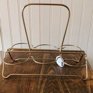 NWT West Elm gold drink carrier
